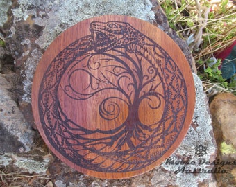 Ouroboros & The Tree of Life  Hardwood Sign