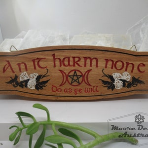 An it Harm none, Do as ye will, Wiccan Rede, Sign, Wicca, Protection, Door knockers