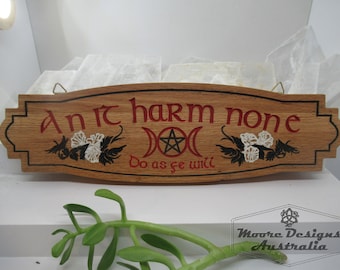 An it Harm none, Do as ye will, Wiccan Rede, Sign, Wicca, Protection, Door knockers