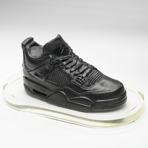 Air Jordan 4 Black BLACK - Hars basketbal sneaker sculptuur - AJ4 fan cadeau - Woonkamer decoratie - AirJordan Epoxy mica