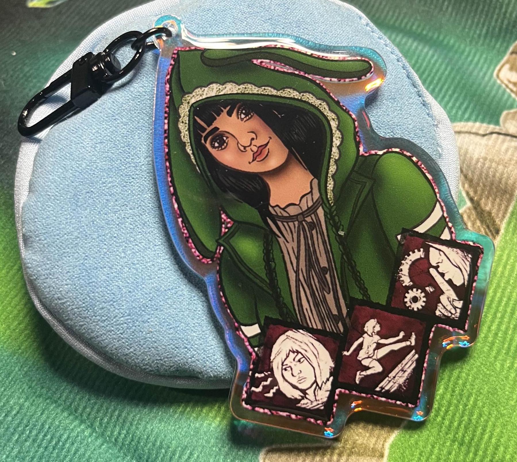 Dead by Daylight inspired: Front and Back side of Pink and Green Bunny Feng