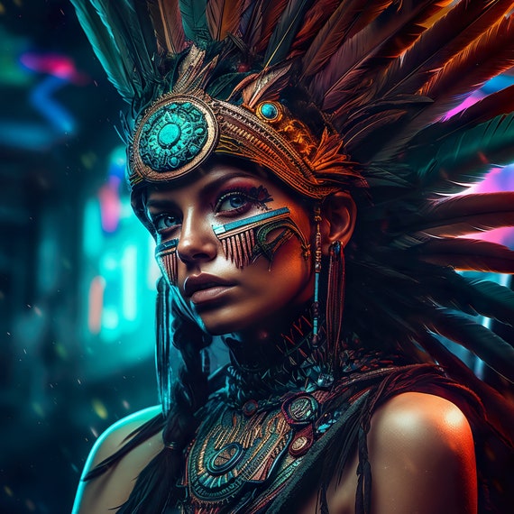 Premium AI Image  Cyberpunk styled woman on city background