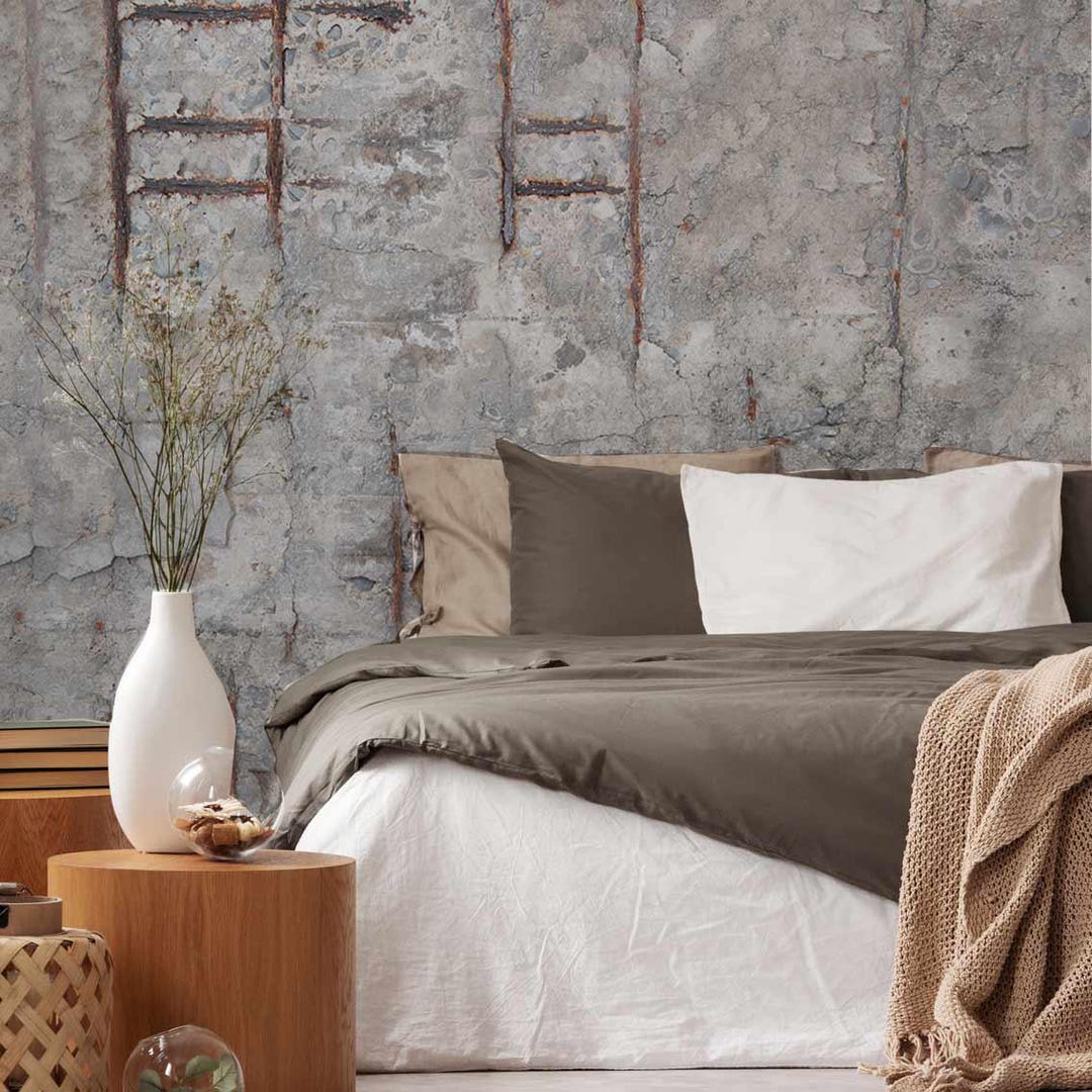 Picture of Cement Wallpaper for Bedroom Concrete Wallpaper - Etsy