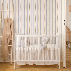 Carta da parati a righe per camerette per bambini Emily Design