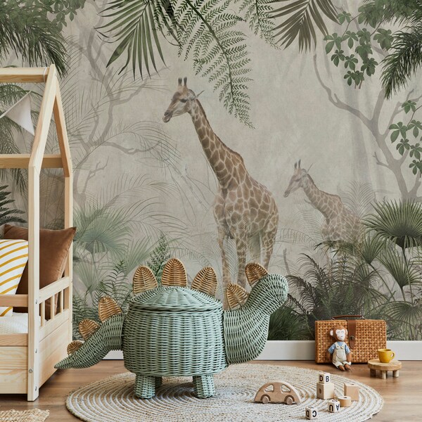 Giraffes in the jungle wallpaper