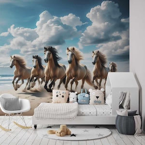 Horse wallpaper for a children&#39;s room, western style 2