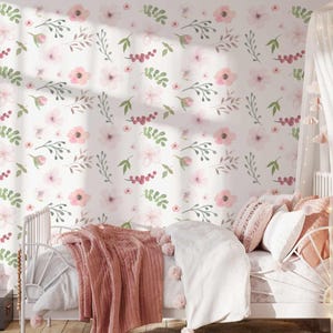 Papier peint fleuri pour chambre d'enfant, Rachel Style 2
