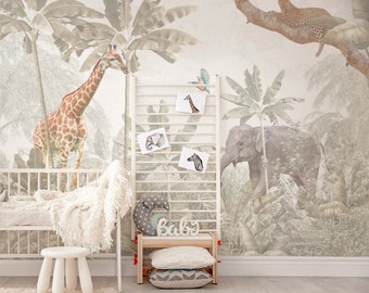 Wallpaper for a Children's Room, Jungle Emily Style