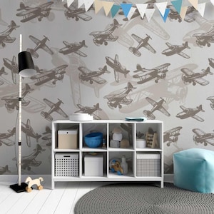 Airplane wallpaper for a children&#39;s room, Tommy Style 4.