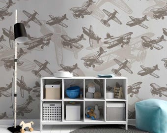Airplane wallpaper for a children&#39;s room, Tommy Style 4.