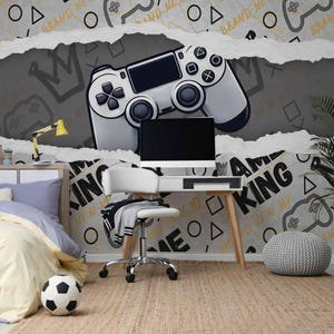 Sfondo Gamer Gamig King. Puoi aggiungere il nome del bambino senza costi aggiuntivi