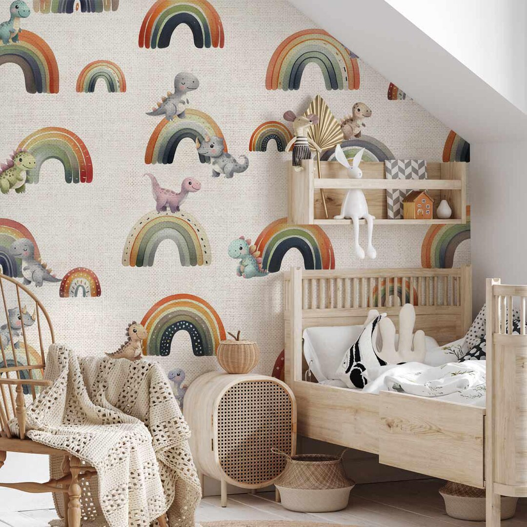Dinosaur Wallpaper for a Children's Room, Freddy Style 33 Etsy — free download
