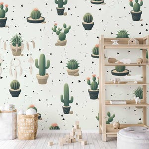 Carta da parati cactus per la cameretta dei bambini