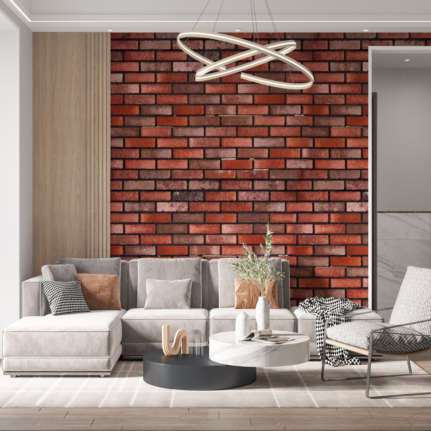 Brick Wallpaper, Red Color / Colors Can Be Changed Free of Charge - Etsy, image size:1500x1500