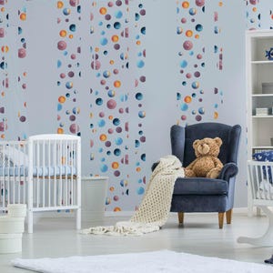 Carta da parati a righe per camerette per bambini Emily Design 6