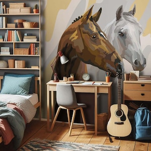 Horse wallpaper for a children&#39;s room, western style 22