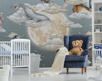 Murals wallpaper Space wallpaper, for a children&#39;s room.