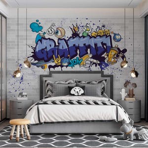 Graffiti wallpaper for children&#39;s room