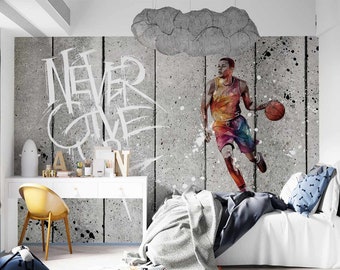 basketball wallpaper for children's rooms, Joey Style 13 , the child's name can be added free of charge