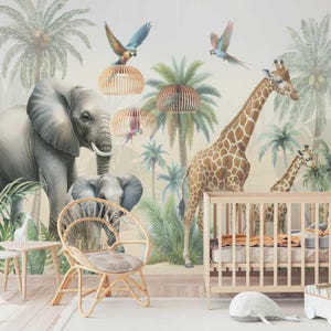 Murales Wallpaper Carta da parati tropicale per la cameretta dei bambini, Emma Design