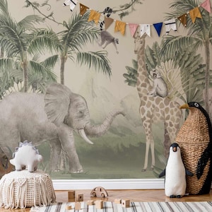 Wallpaper for a children's room, Jungle Emily Style 1