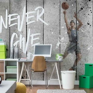 basketball wallpaper for children&#39;s rooms, Joey Style 202, the child&#39;s name can be added free of charge
