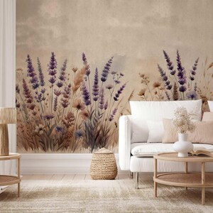 Papier peint fleuri pour le salon 1