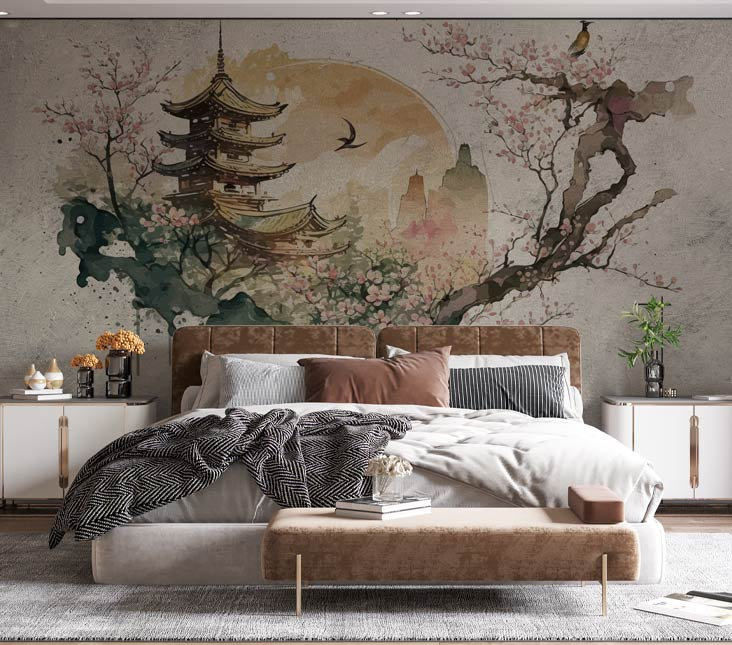 Japanese Wallpaper for the Living Room Etsy