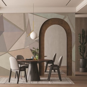 Carta da parati geometrica – motivo triangolare, colorato, 3D