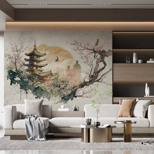 Japanische Tapete für das Wohnzimmer