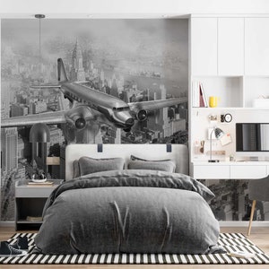 Airplane wallpaper for a children&#39;s room, Tommy Style 7.