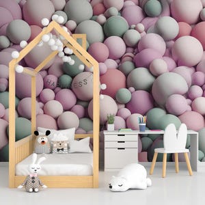 Carta da parati con palline 3D, per la cameretta dei bambini,