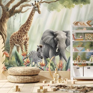 Wallpaper for a children's room, Jungle Emily Style 33