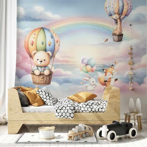 Animal wallpaper with balloons, 1 mural wallpaper,3d murals, murals 2