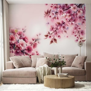 Papier peint fleuri pour le salon