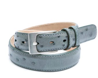 Cinturón de piel de avestruz para vaqueros y pantalones de vestir. Cinturones clásicos unisex para uso diario.