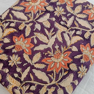 Indian Floral Cotton Block Print Fabric by the Yard, Hand Block Print Fabric, Hand Block Fabric, Hand Printed Fabric
