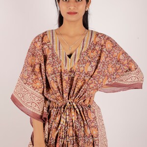 Block Print Kaftan, Kaftan für Frauen, Kaftan für Frauen Plus Größe, Strandbekleidung für Frauen, Mutterschaft Kaftan, Strand Cover Up