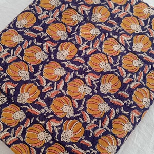Indian Floral Cotton Block Print Fabric by the Yard, Hand Block Print Fabric, Hand Block Fabric, Hand Printed Fabric