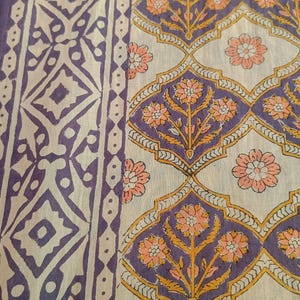 Dusty Purple Floral Block Print Cotton Sarong Pareo, Hand Printed Beach Wrap, Slow Fashion Resort Coverup, Boho Skirt image 5