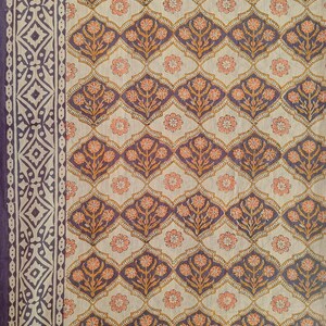 Dusty Purple Floral Block Print Cotton Sarong Pareo, Hand Printed Beach Wrap, Slow Fashion Resort Coverup, Boho Skirt image 3