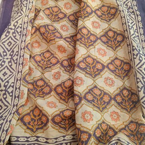 Dusty Purple Floral Block Print Cotton Sarong Pareo, Hand Printed Beach Wrap, Slow Fashion Resort Coverup, Boho Skirt image 8