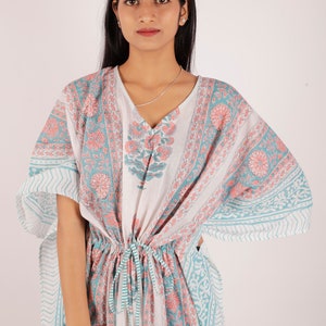 Block Print Kaftan, Kaftan für Frauen, Kaftan für Frauen Plus Größe, Strandbekleidung für Frauen, Mutterschaft Kaftan, Strand Cover Up