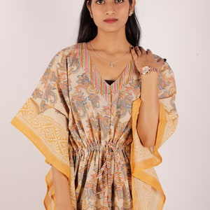 Block Print Kaftan, Kaftan für Frauen, Kaftan für Frauen Plus Größe, Strandbekleidung für Frauen, Mutterschaft Kaftan, Strand Cover Up