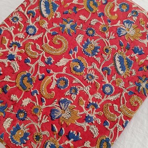 Indian Floral Cotton Block Print Fabric by the Yard, Hand Block Print Fabric, Hand Block Fabric, Hand Printed Fabric