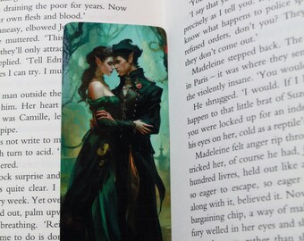 Fantasy romance couple bookmark - Elf couple - Romantic fairy bookmark - Book lover gift - Fantasy reader gift - id0057