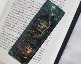 Cute fantasy bookmark - Whimsical magic library bookmark - Dark academia bookmark - Book lover gift - Fantasy reader gift - id0076