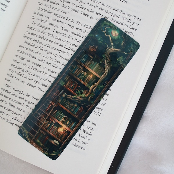 Cute fantasy bookmark - Whimsical magic library bookmark - Dark academia bookmark - Book lover gift - Fantasy reader gift - id0076