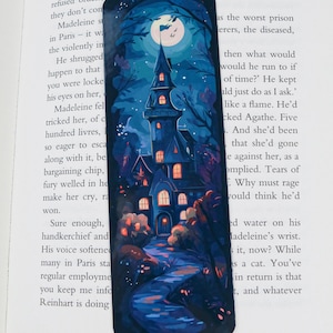 Cute Halloween bookmark  -  Spooky house bookmark - Gothic - Book lover gift - Fall bookmark - id0362
