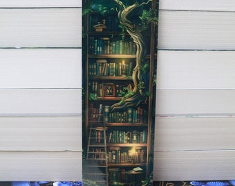 Cute fantasy bookmark - Whimsical magic library bookmark - Dark academia bookmark - Book lover gift - Fantasy reader gift - id0076